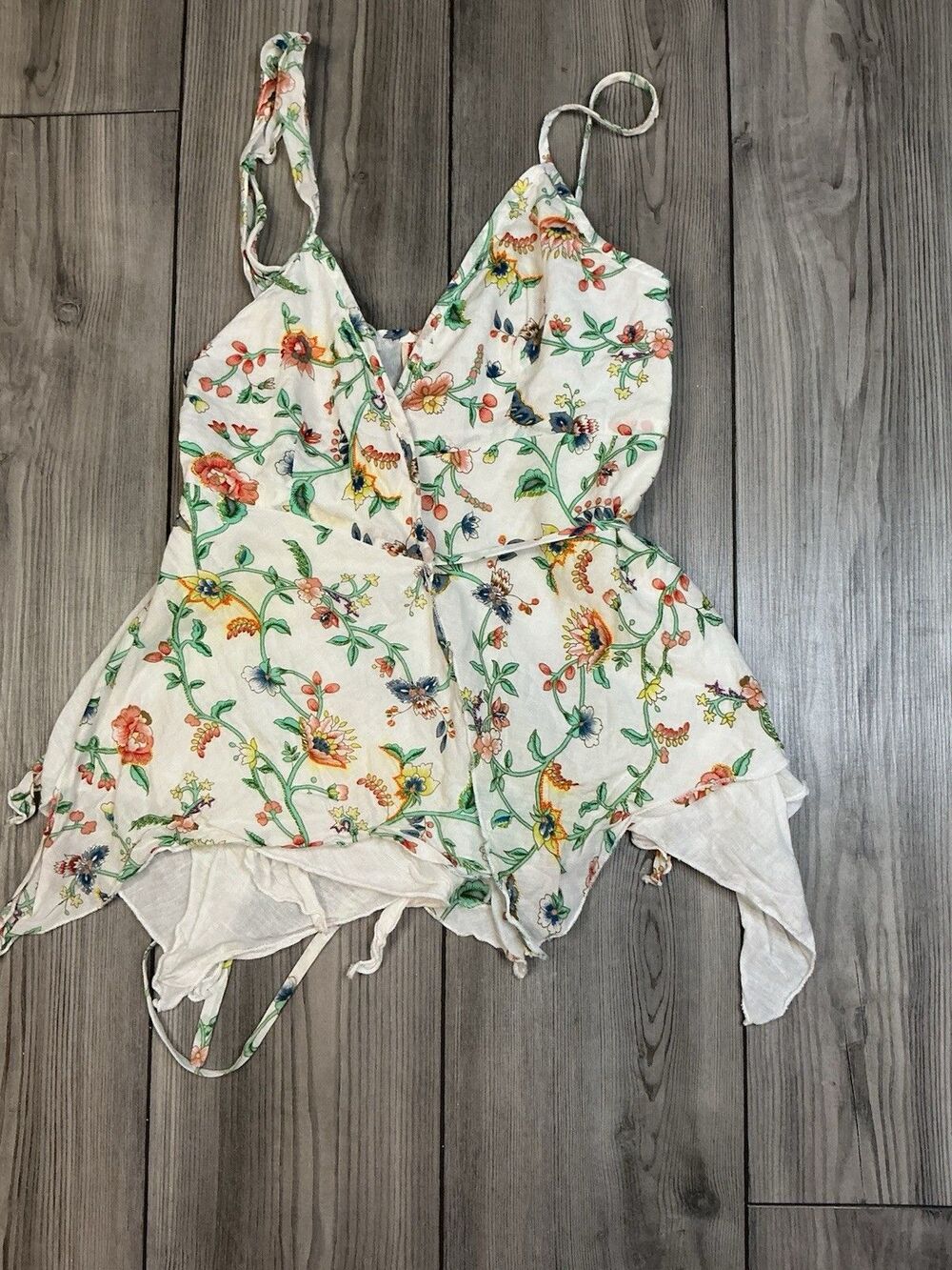 Boho Floral Beaded Cami Top Cami Wrap Asymmetric Hand Embellished Summer Tank